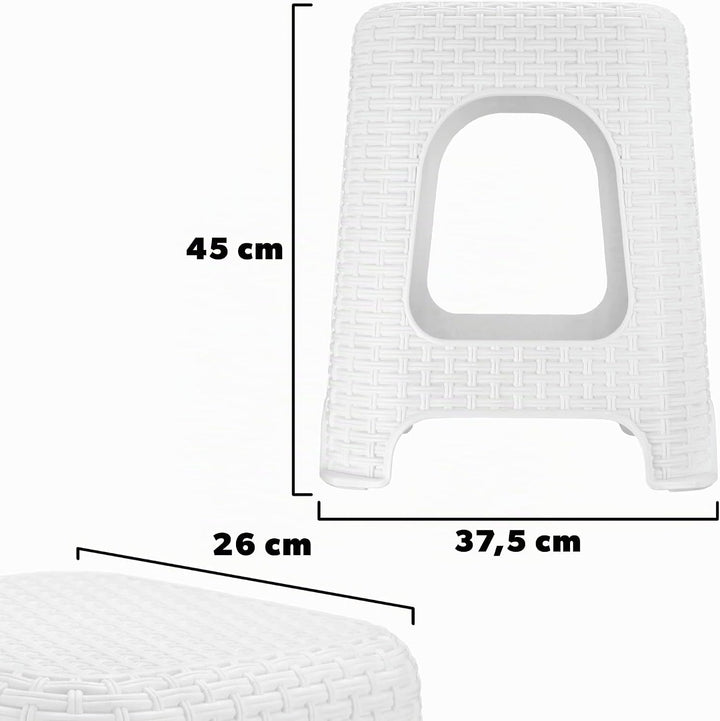 KADAX Hocker aus Kunststoff, Tritthocker bis 120 kg, Rattanhocker mit Antirutschfüssen, Badhocker, W