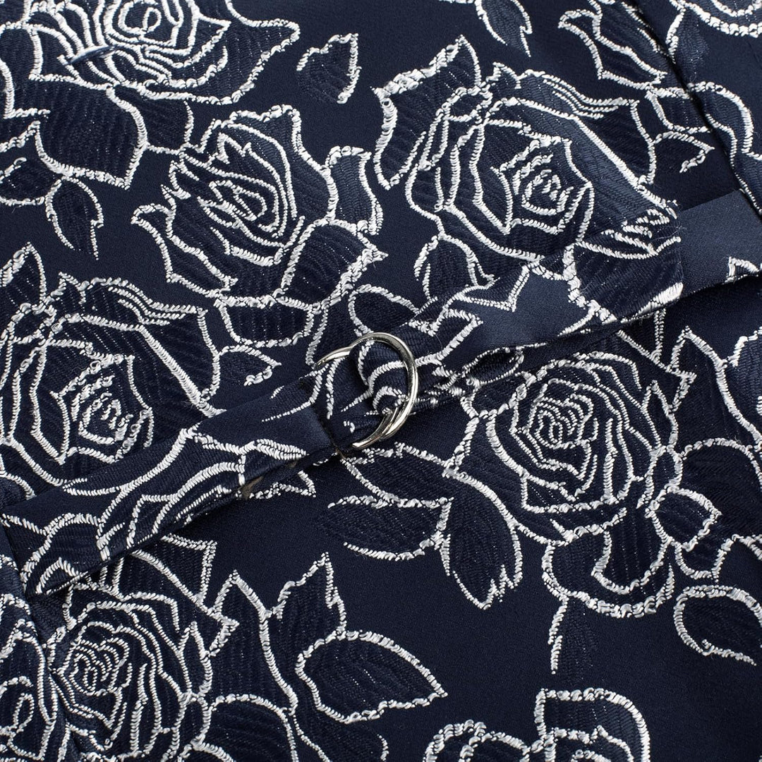 Belle Poque Damen Weste mit Gebogenes Revers V-Ausschnitt Karierte Weste mit Zwei Taschen Geometrisc