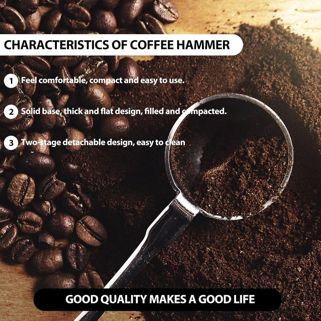 Kaffeetamper 51mm mit Echtholzgriff & Silikonmatte – Massiver Espressostempel für präzises Tamping –