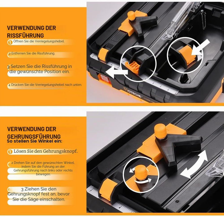 Hoteche elektrischer Fliesenschneider 500W mit Elektromagnetischem Schalter 5200RPM Arbeitsfläche 33