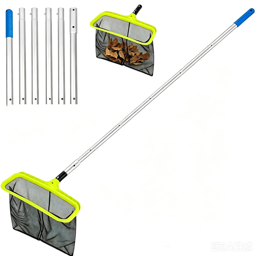 Pool Kescher,Teich Kescher mit 2.1M Verstellbarem Stab,Laubkescher,Poolkescher,Bodenkescher Pool,Poo