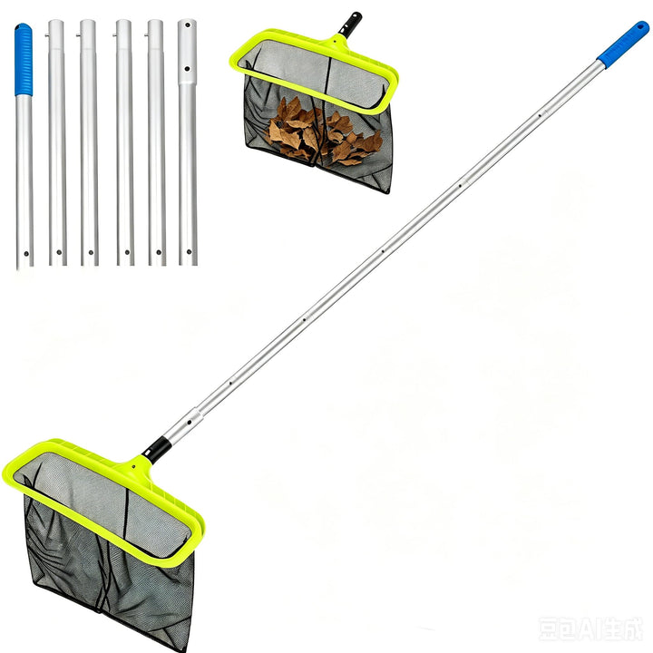 Pool Kescher,Teich Kescher mit 2.1M Verstellbarem Stab,Laubkescher,Poolkescher,Bodenkescher Pool,Poo