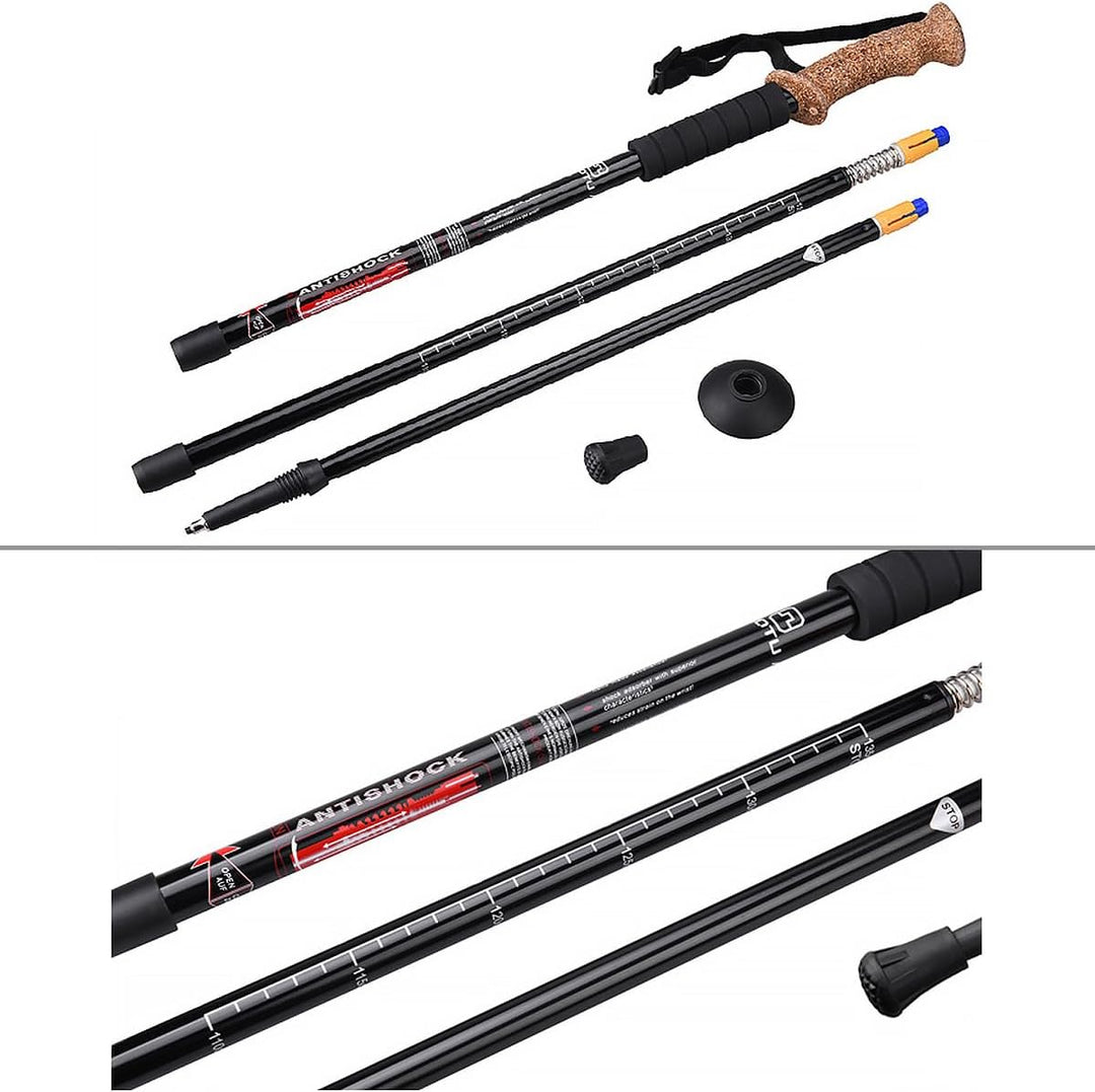 MidGard Nordic Walking Stock Teleskop Antischock Wanderstöcke aus Aluminiumlegierung mit Korkgriff &