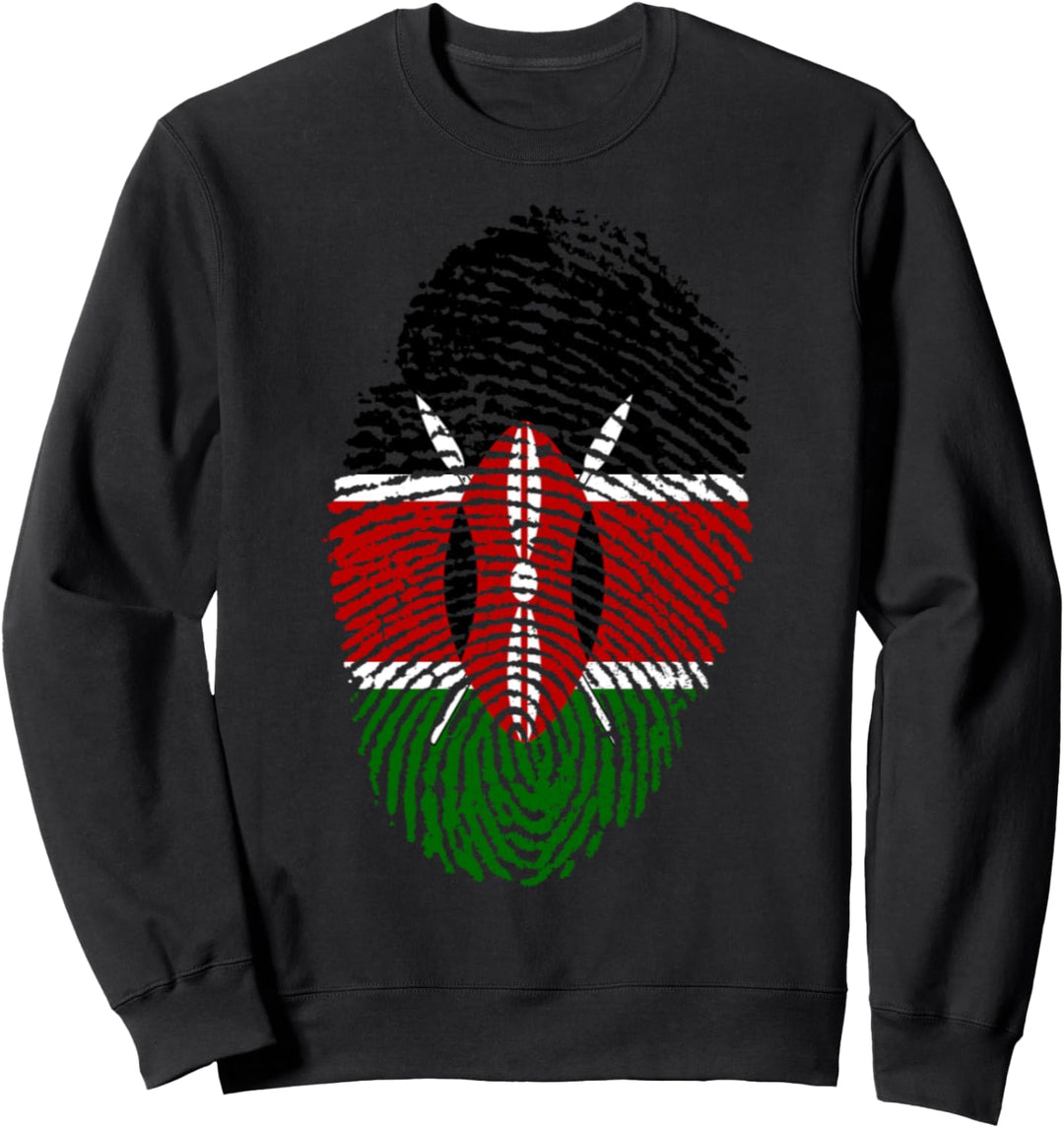 Kenia Flagge Fingerabdruck Sweatshirt