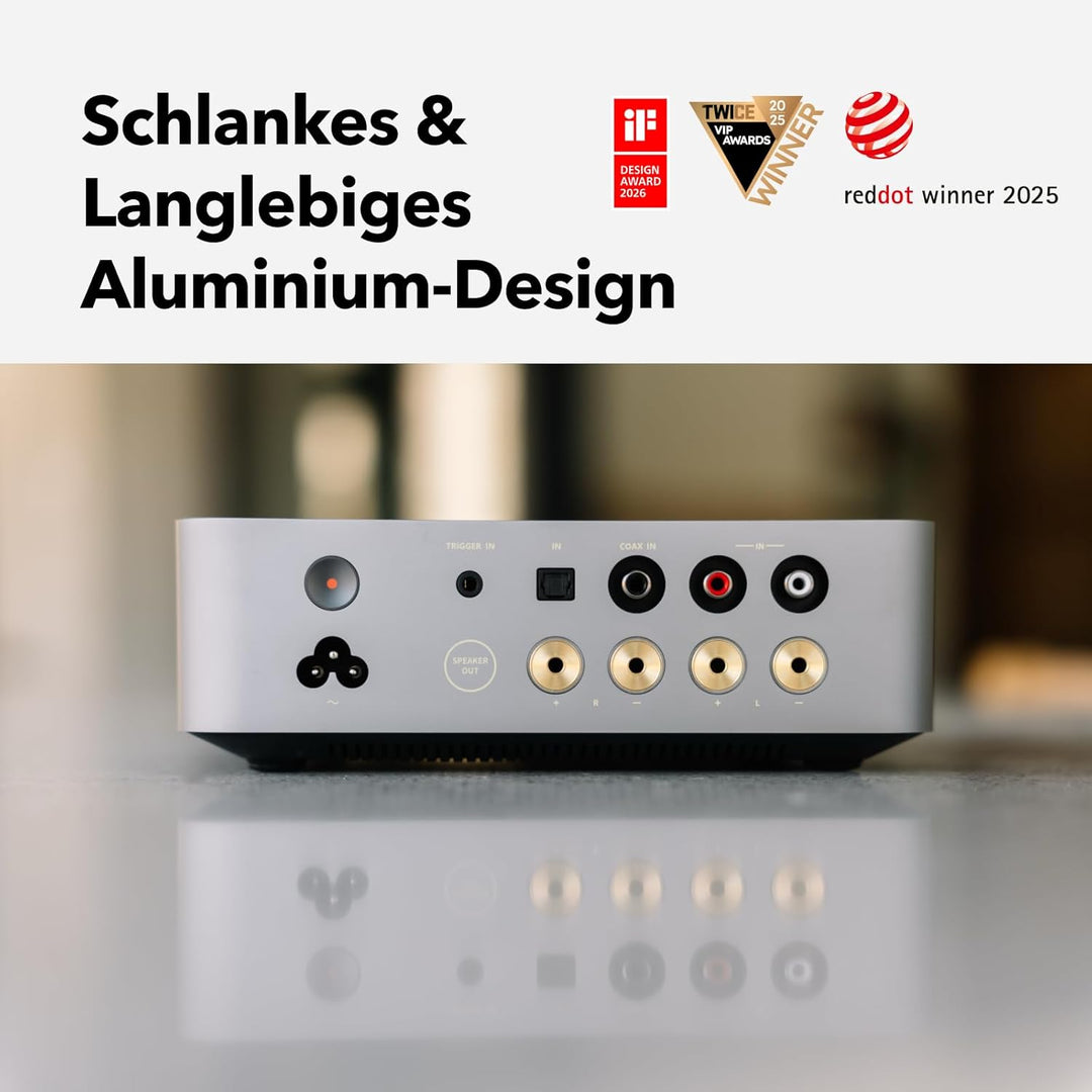 WiiM Vibelink Amp | 100W Leistung Verstärker mit Premium ESS 9039Q2M DAC und TI TPA3255 | Kompatibel