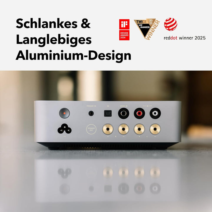 WiiM Vibelink Amp | 100W Leistung Verstärker mit Premium ESS 9039Q2M DAC und TI TPA3255 | Kompatibel