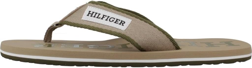 Tommy Hilfiger Herren Patch Hilfiger Beach Sandal Flip-Flop 40 EU Beige, 40 EU Beige