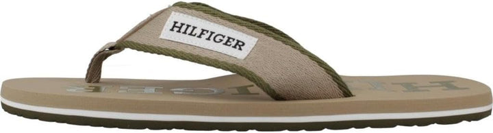 Tommy Hilfiger Herren Patch Hilfiger Beach Sandal Flip-Flop 40 EU Beige, 40 EU Beige