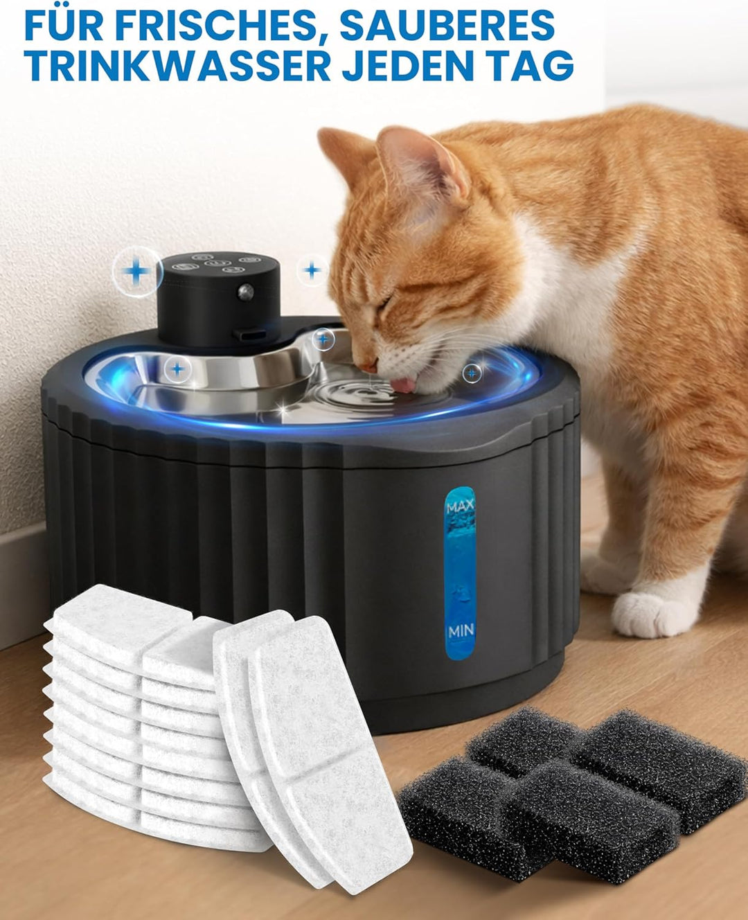 Miaura® 20er Pack Filter für Katzenbrunnen - Hochwertige Katzenbrunnen Filter für alle Miaura Katzen