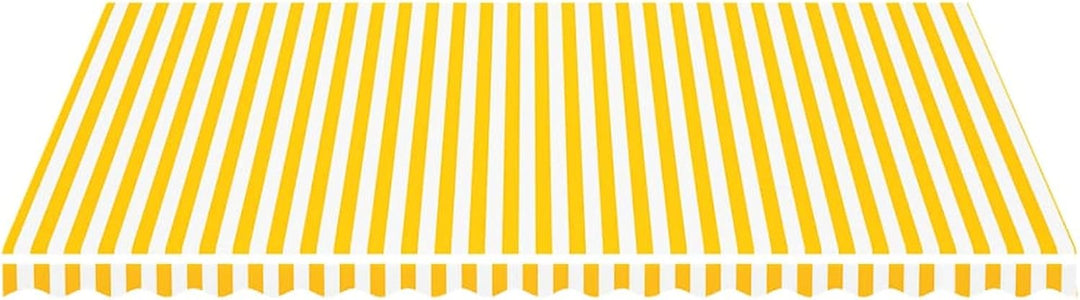 Goliraya Markisenbespannung Sonnenschutz Markisenstoff Markisentuch Markise Gelb und Weiss 5x3,5 m O