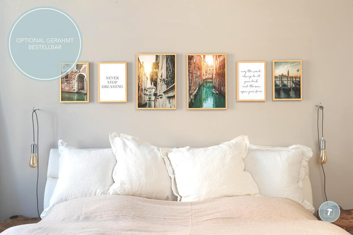 Papierschmiede® Mood Poster Set Venedig, Bilder Wohnzimmer Deko Schlafzimmer, 2x 30x40cm und 4x 21x3