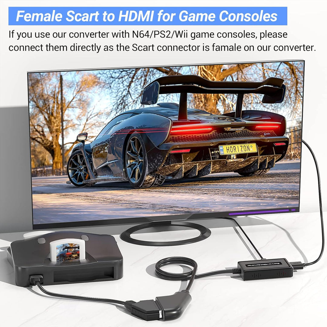 Weiblich Scart auf HDMI Konverter, Unterstützt 4: 3/16: 9/16: 10/Voll Seitenverhältnis und 720p/1080
