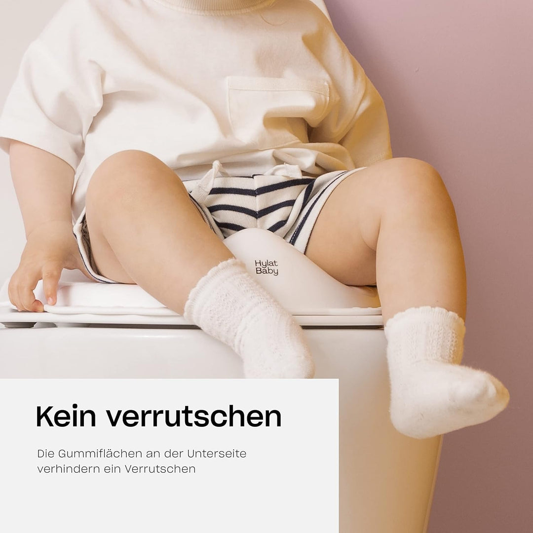 Hylat Baby Kinderhocker & Kindertoilettensitz Set - Rutschfester Tritthocker + Toilettenaufsatz für