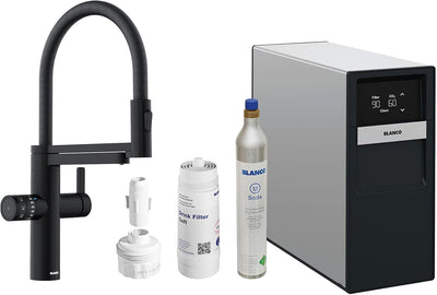 BLANCO drink.soda EVOL-S Pro schwarz matt | Multifunktionales Soda-Wassersystem | Gekühltes Wasser i