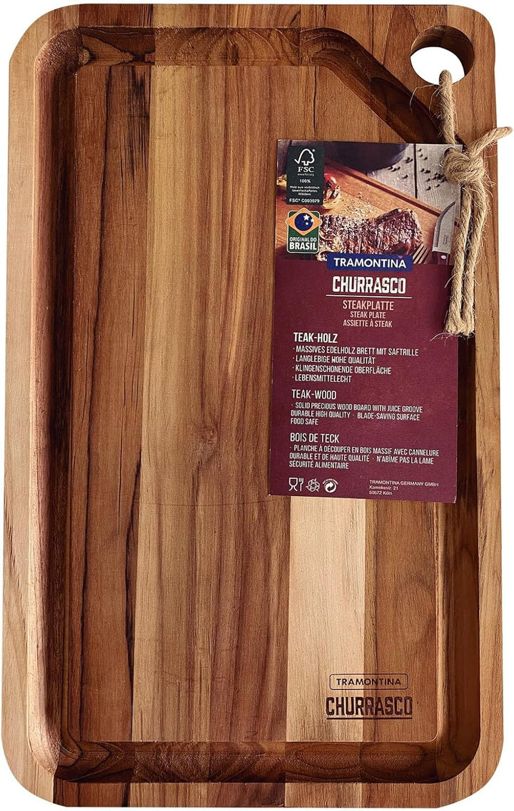 Tramontina Schneidebrett aus Teakholz, 49 x 28 cm, 13333/352, Braun, 49