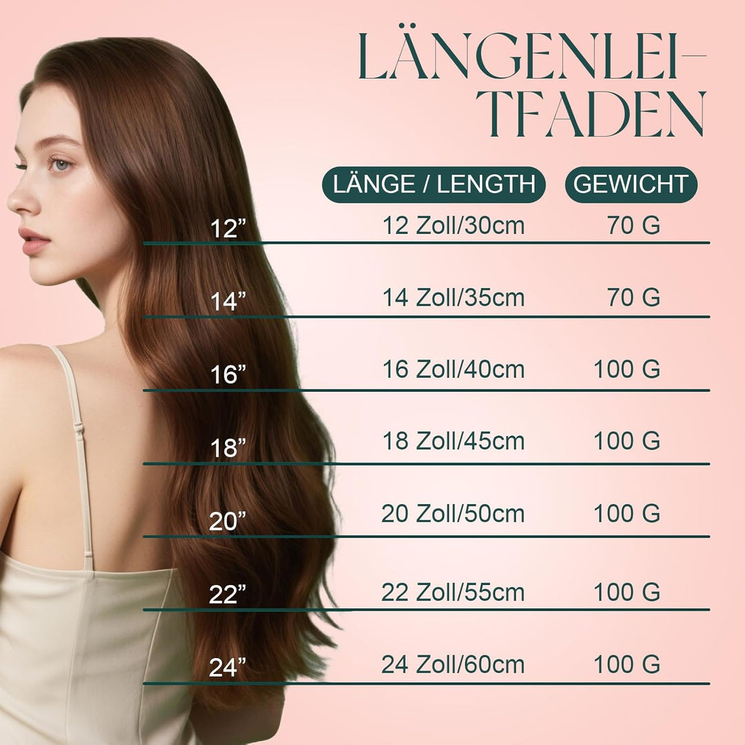 Easyouth Tressen Echthaar Bundles Haartressen Echthaar 30 cm Weisse Blondine 70g Remy Human Hair Tre