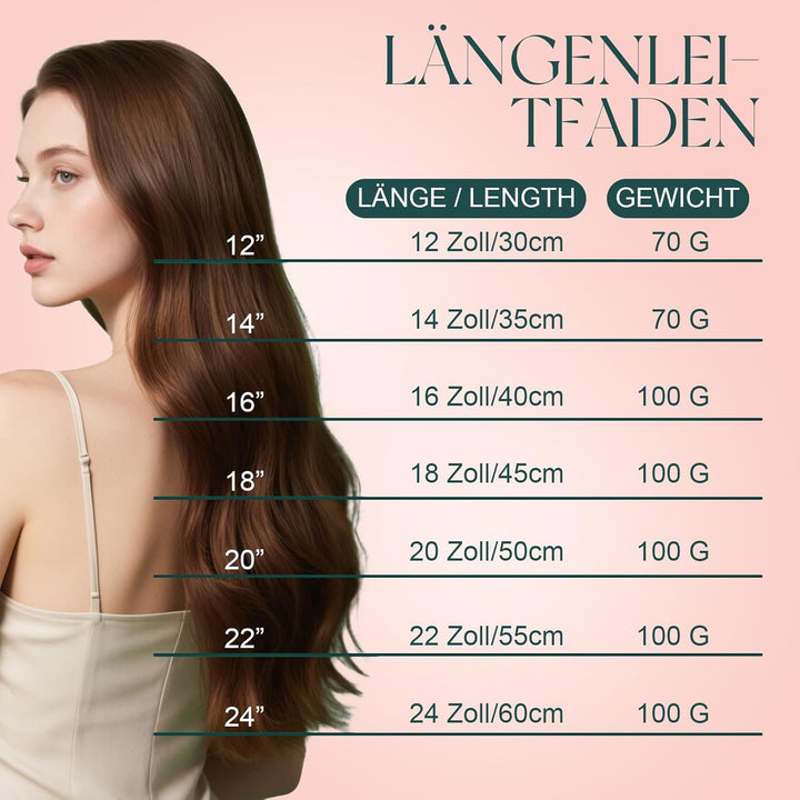 Easyouth Tressen Echthaar Bundles Haartressen Echthaar 30 cm Weisse Blondine 70g Remy Human Hair Tre