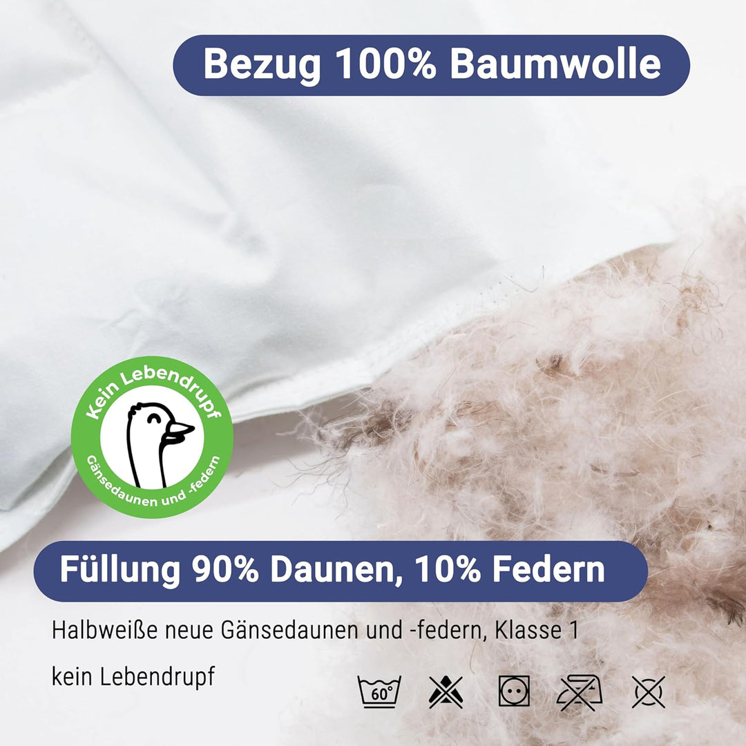 ZOLLNER Kinderbettdecke, 100 x 135 cm, Daunen, Federn, Baumwolle 100x135 cm (1er Pack), 100x135 cm (