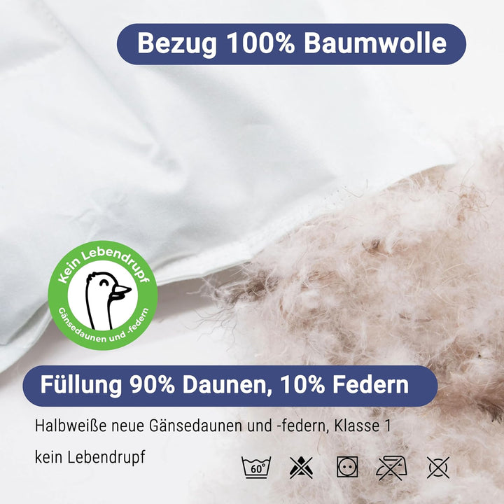 ZOLLNER Kinderbettdecke, 100 x 135 cm, Daunen, Federn, Baumwolle 100x135 cm (1er Pack), 100x135 cm (