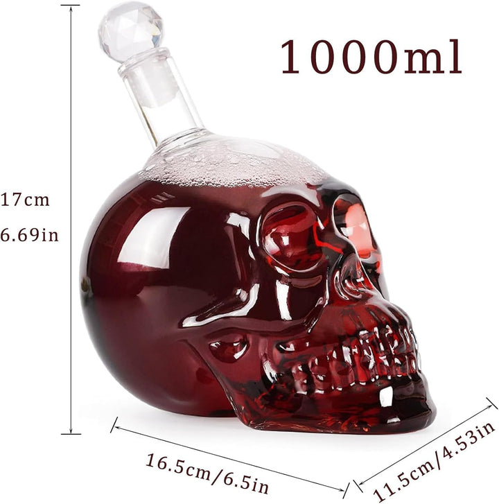 Whiskey Skull, Whiskey Karaffe Dekanter, Karaffe mit luftdichtem Glass Stopper, Skull Head Design, f