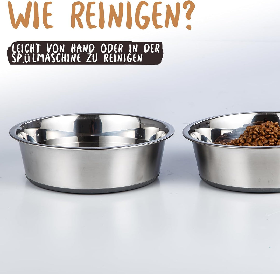 PEGGY11 Hundeschalen aus Edelstahl aus Metall| Rutschfestes Silikonkautschuk-Bodendesign| 2700ML, 2