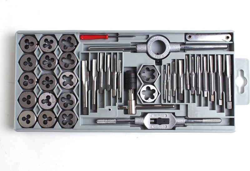 GSR Profi Hand-Gewindeschneider Set, 40-teilig, Gewindebohrer Set M3-M12, Mit Gewindebohrer & Schnei