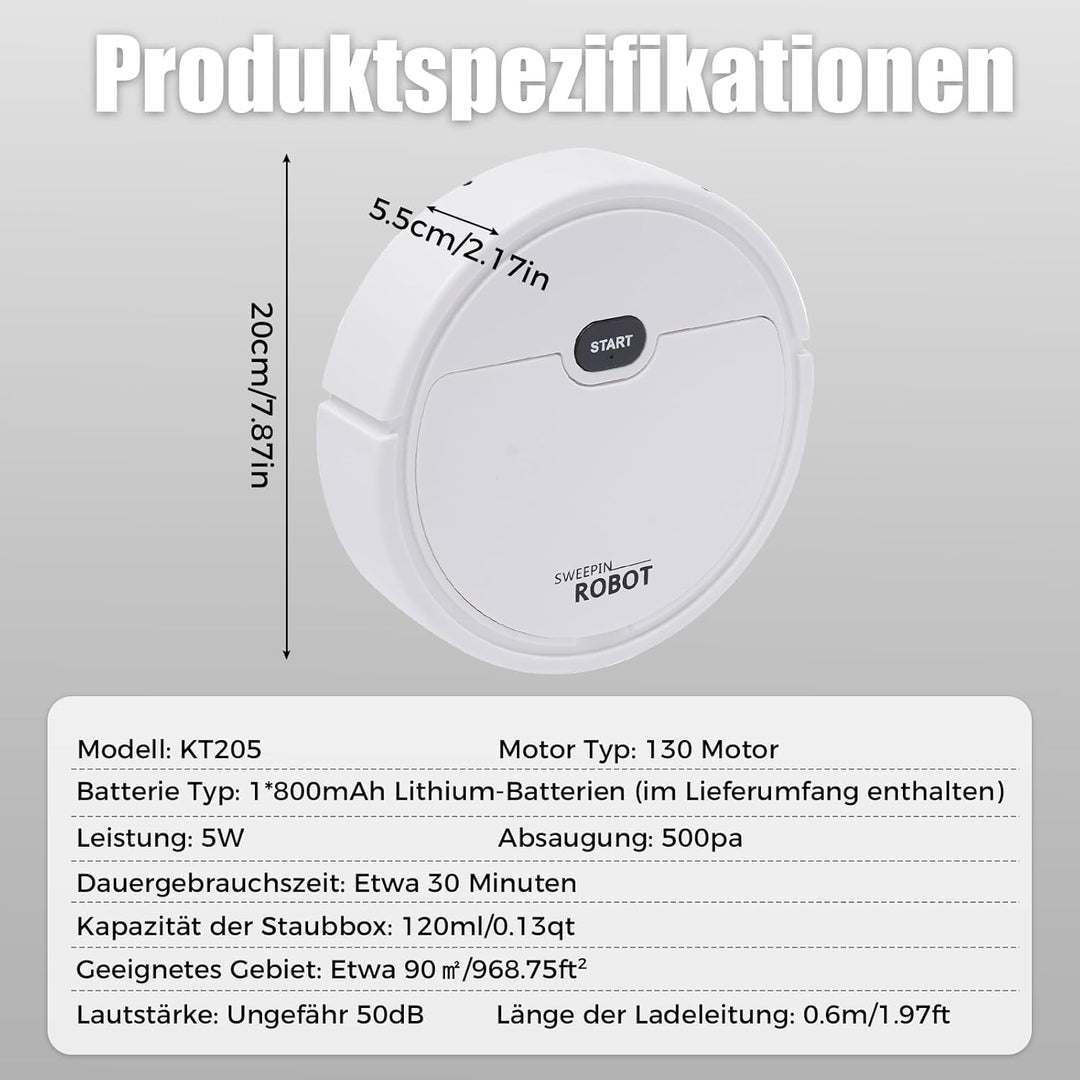Roboter Staubsauger mit Absaugstation, 220V 5W Roboterstaubsauger Richtungsänderung Wiederaufladbare