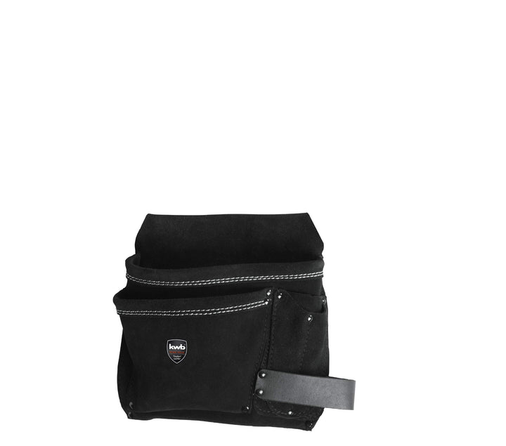 kwb Werkzeug-Gürteltasche aus robustem Rindsspaltleder - Praktischer Werkzeughalter mit grossen und