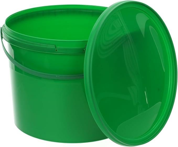 BenBow Eimer mit Deckel 10l grün 100x 10 Liter - lebensmittelecht, stabil, luftdicht, auslaufsicher,