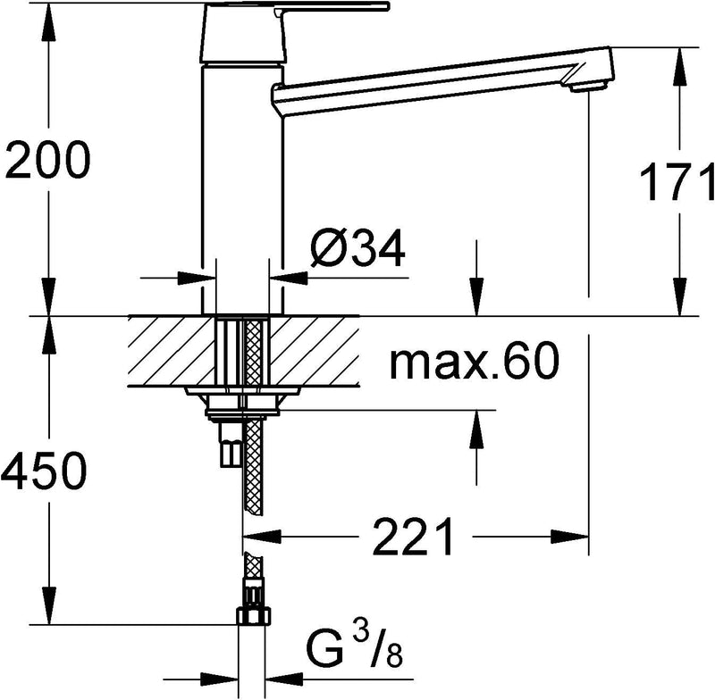 Grohe Get | Küchenarmatur - Spültischarmatur | Supersteel, mittelhoher Auslauf, schwenkbar | 30196DC