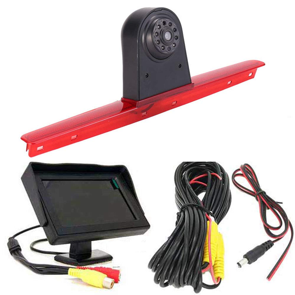 「12mm Objektiv CMOS Rückfahrkamera + 4.3 Zoll TFT LCD Bildschirm Auto Monitor」Bremsleuchte Auto Dach