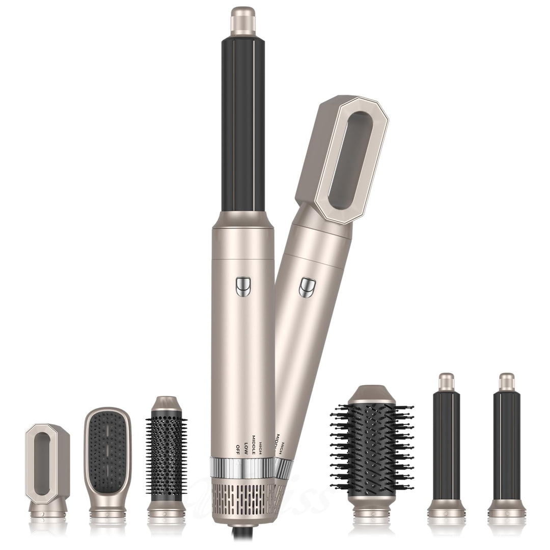 TANSHINE 6 in 1 Auto Hair Wrap Hairstyler, Heissluftbürste Volumen Fföhnbürste Warmluftbürste Stylin