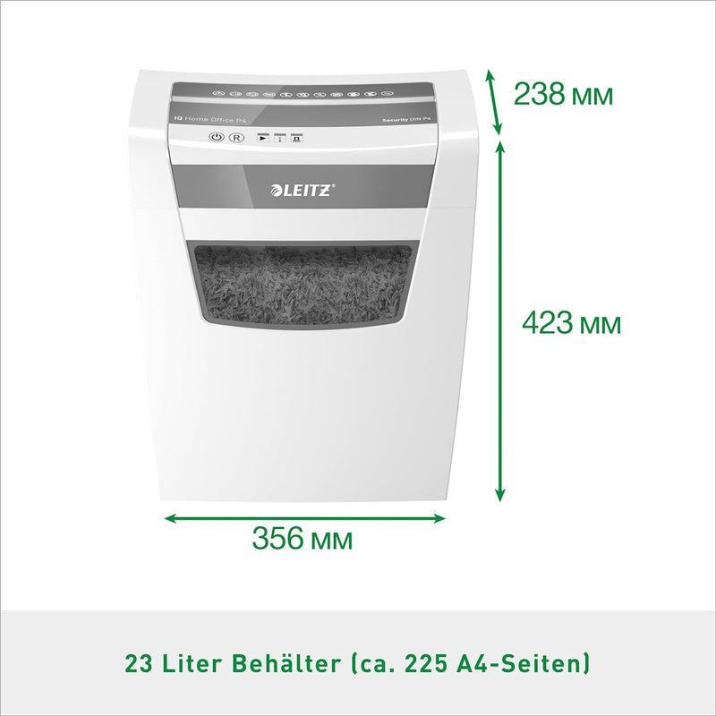 Leitz IQ Home Office Aktenvernichter, 12-10 Blatt Kapazität (70-80 g/m²), Partikelschnitt, Sicherhei