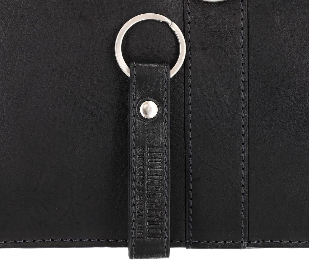 Leonhard Heyden Bergamo Aktentasche Leder 40 cm Laptopfach Schwarz, Schwarz