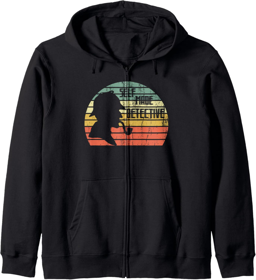 Funny Crime Self Made Detective Vintage Retro Sunset Graphic Kapuzenjacke