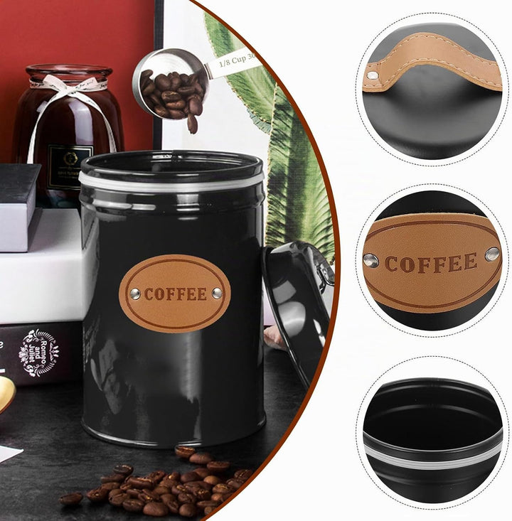 Kaffeedose 2er Set, 1200ml Luftdichte Kaffeebehälter, Kaffeebohnen Aufbewahrung und Kaffeepads Aufbe