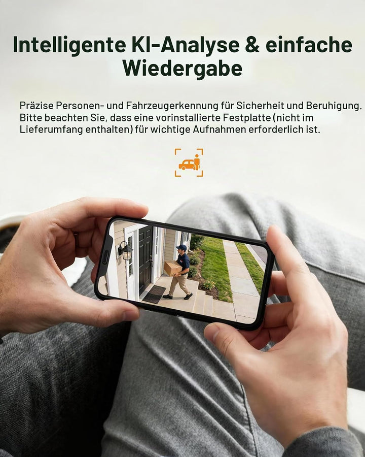 Anlapus 8 Kanal 1080P HD DVR Netzwerk Video Recorder Aufzeichnungsgerät mit 1TB Festplatte, Unterstü