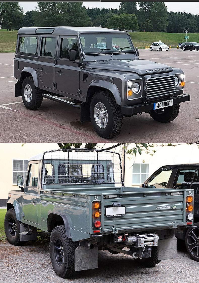 NSLUMO 8 Stueck 73mm Klare Linse Defender LED Licht Units Bernstein Anzeigeseitenlicht Hinterer Ansc