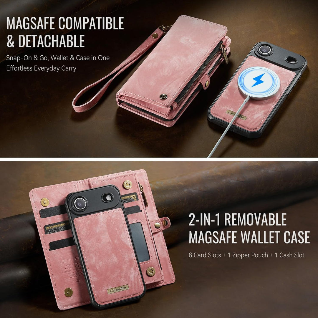 für iPhone Air Hülle, Flip PU Leder TPU Stossfest Kartenfach Tasche Handyhülle für iPhone Air, Magne