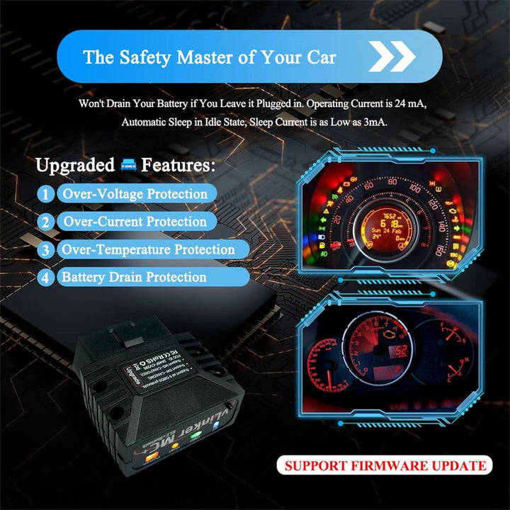 vLinker MC+ Mini Bluetooth OBD II Scanner Adapter Auto Diagnose Scan Tool und Codeleser für iPhone u