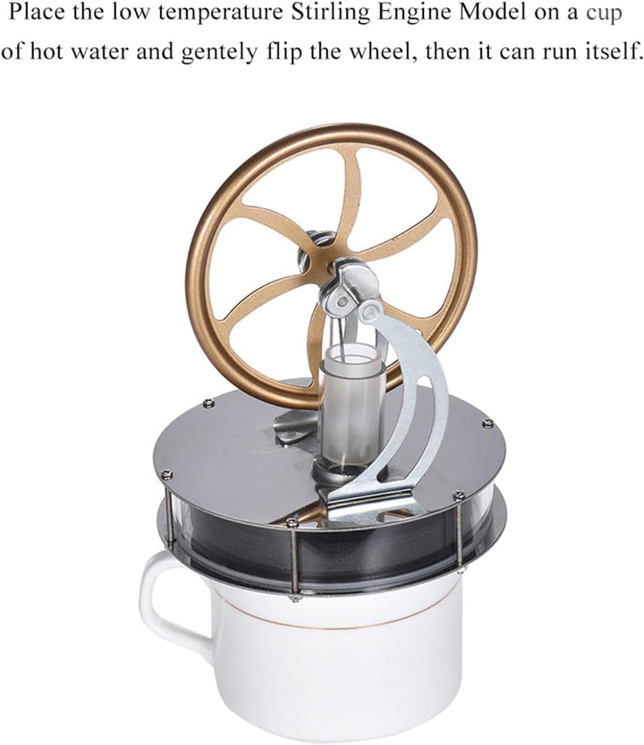 Fictory Niedertemperatur Stirlingmotor, Dampfmaschine Modell, 1 STÜCK Stirlingmotor Motor Hand wärme