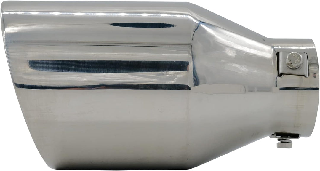 Simoni Racing Auspuffzierstück Rund/Schräg Edelstahl - Ø114xL210mm - Anschluss ->60mm