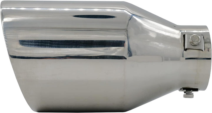 Simoni Racing Auspuffzierstück Rund/Schräg Edelstahl - Ø114xL210mm - Anschluss ->60mm