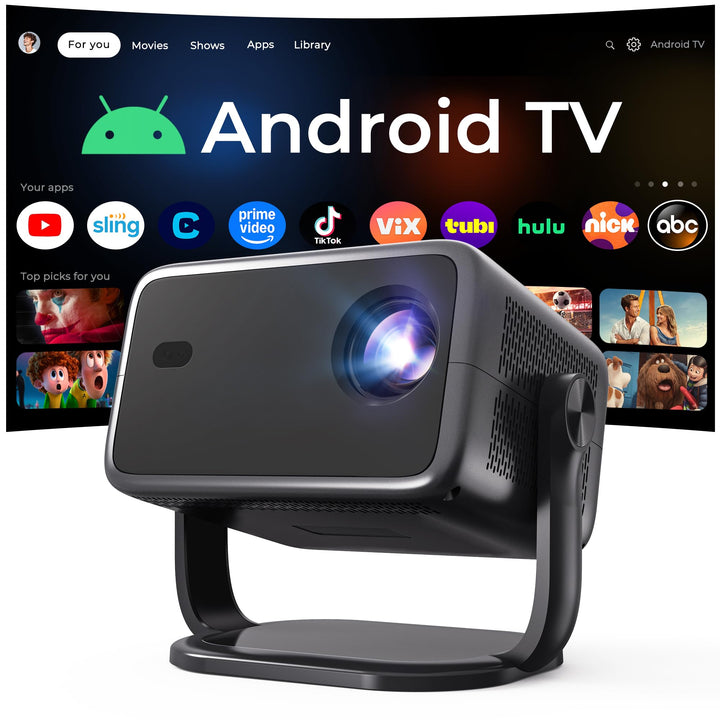 [KI-Sprachsteuerung/Android 14] Smart Beamer, Native 1080P 4K Unterstützung, HiFi Audio, 800 ANSI, A
