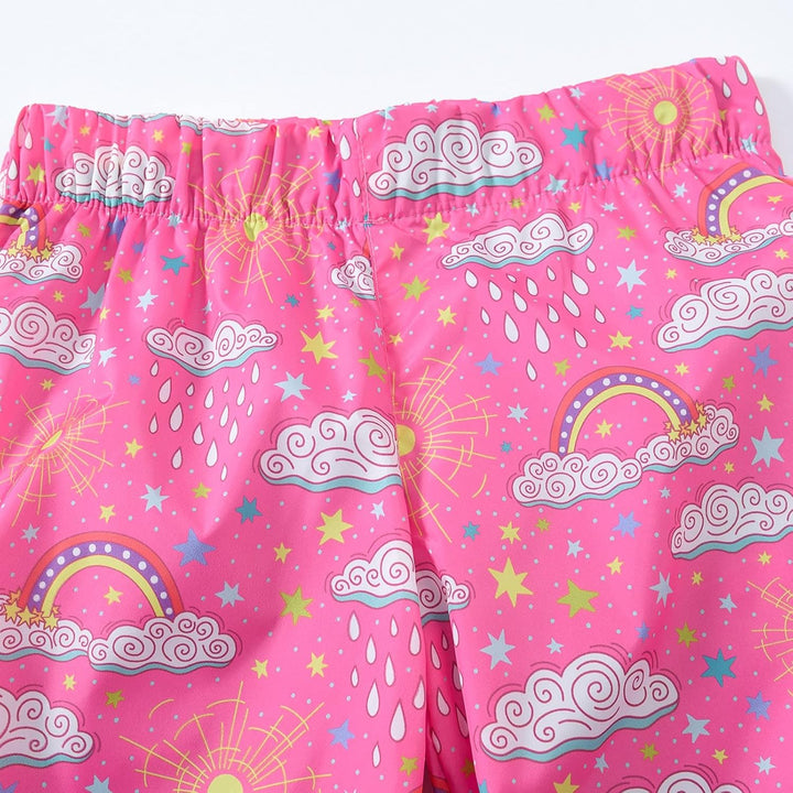 Regen Kinderkleidung Kinder Dinosaurier Regenbogen Bedruckte Regenjacke mit Kapuze Winddichter Regen
