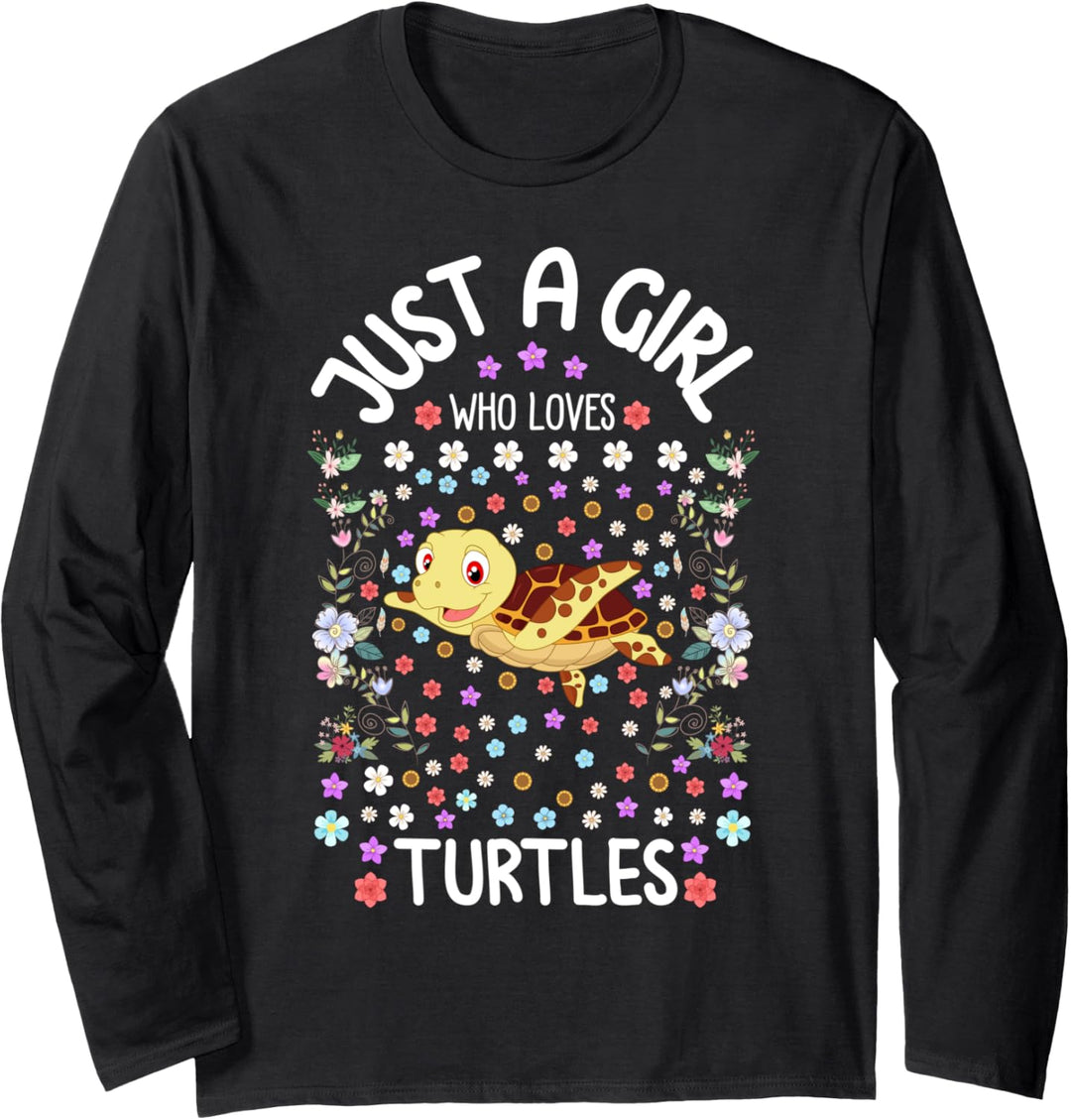 Girls Just a Girl Who Loves Turtles Turtle Gifts for Girls Langarmshirt