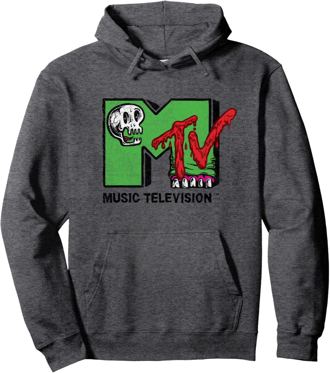 MTV Skull and Monster Teeth Pullover Hoodie