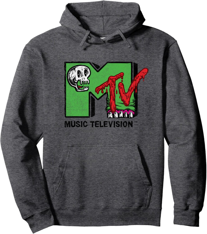 MTV Skull and Monster Teeth Pullover Hoodie