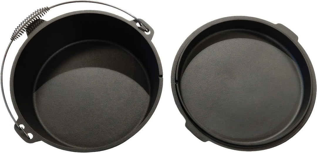 GEDA Grill Dutch Oven 9L ohne Füsse, Gusseisentopf Feuertopf aus Gusseisen, pre-seasoned Schmortopf