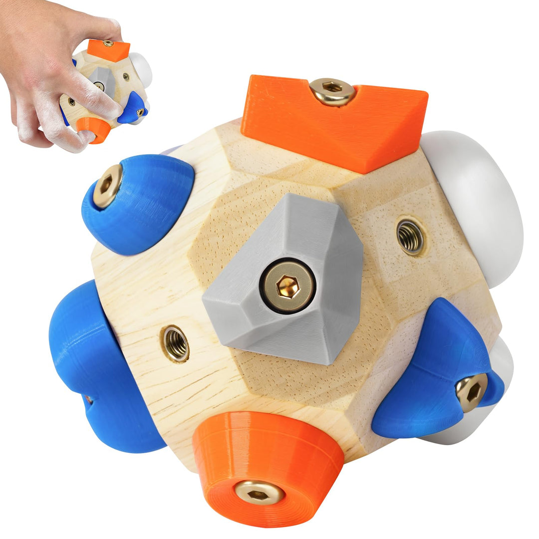 Handgefertigter 3D Boulder-Block mit 12 Harzhaltern, Tragbares Kletterball Fingergriff-Trainer Sport